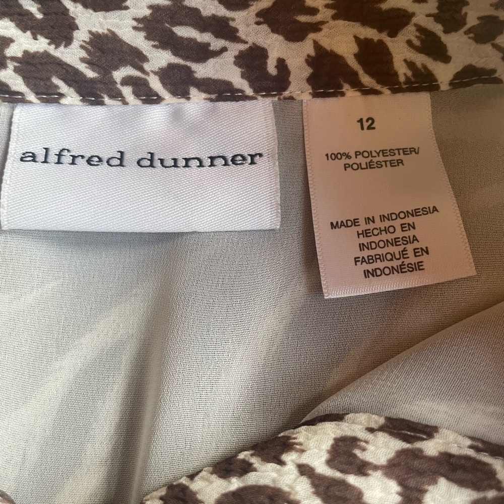 Alfred Dunner Animal Print Button Down Shirt - Picture 6 of 6